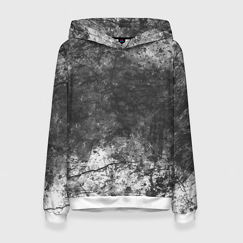 Женская толстовка Абстракция - grey and white wall with cracks / 3D-Белый – фото 1