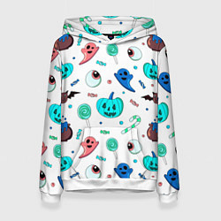 Женская толстовка Halloween light blue pumpkin