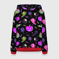 Женская толстовка Halloween pink black pumpkin