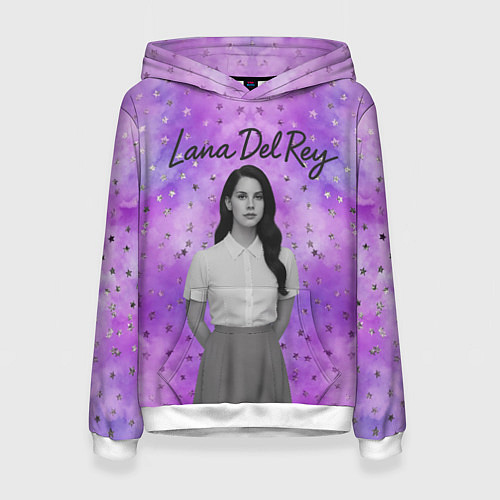Женская толстовка Lana Del Rey в черно-белом / 3D-Белый – фото 1