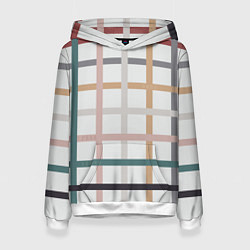 Толстовка-худи женская Плетенка пастельная, цвет: 3D-белый