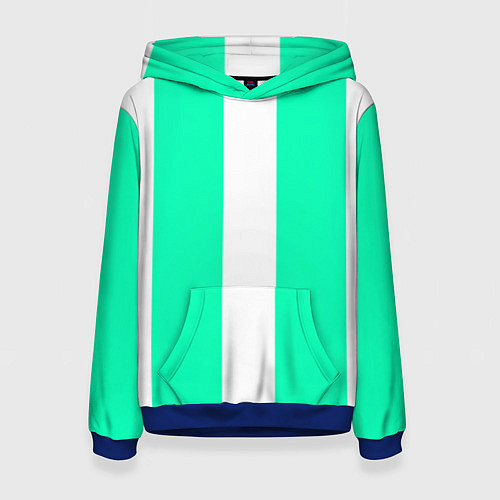 Женская толстовка Color turquoise white line / 3D-Синий – фото 1