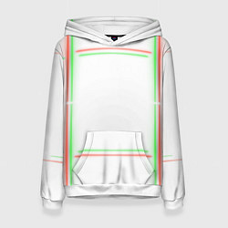 Толстовка-худи женская Neon light green red, цвет: 3D-белый