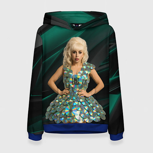 Женская толстовка Леди Гага в платье из дисков / 3D-Синий – фото 1