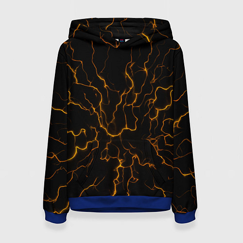 Женская толстовка Разряды электричества текстура / 3D-Синий – фото 1