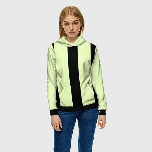 Женская толстовка Color light green black line / 3D-Черный – фото 3