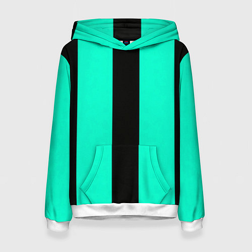 Женская толстовка Color light blue white line / 3D-Белый – фото 1