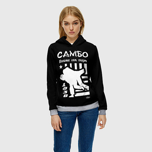 Женская толстовка Самбо больше чем спорт / 3D-Меланж – фото 3