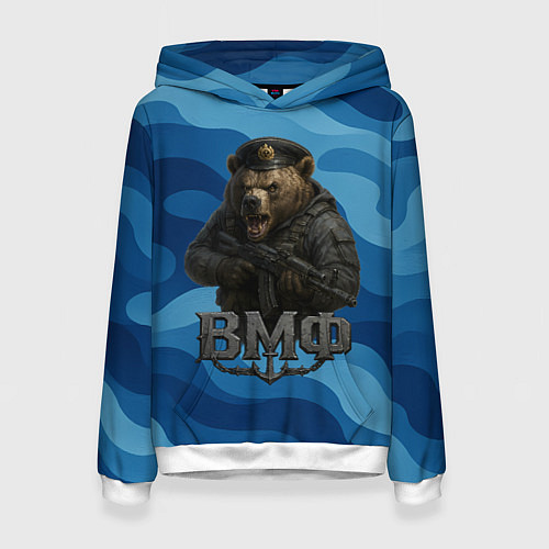Женская толстовка ВМФ медведь / 3D-Белый – фото 1