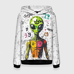 Толстовка-худи женская Вы не одиноки, цвет: 3D-черный