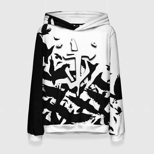Женская толстовка Doom black crow logo / 3D-Белый – фото 1