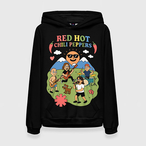 Женская толстовка Red Hot Chili Peppers, мультяшный стиль / 3D-Черный – фото 1