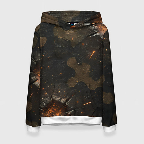 Женская толстовка Камуфляж со следами от пуль / 3D-Белый – фото 1