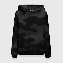 Женская толстовка Черно-серая текстура камуфляжа