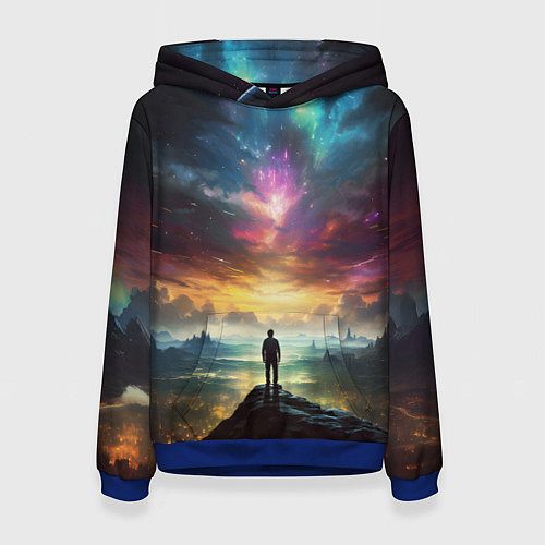 Женская толстовка Shocking the cosmos / 3D-Синий – фото 1