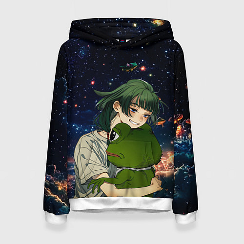 Женская толстовка МаоМао и Лягушонок Пепе - Монолог Фармацевта / 3D-Белый – фото 1