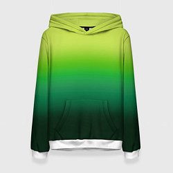 Толстовка-худи женская Градиент укропное зеленое омбре, цвет: 3D-белый