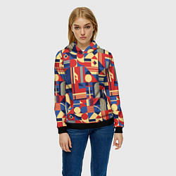 Толстовка-худи женская Геометрический карнавал, цвет: 3D-черный — фото 2