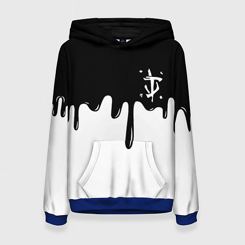 Женская толстовка Doom logo жидкие краски / 3D-Синий – фото 1