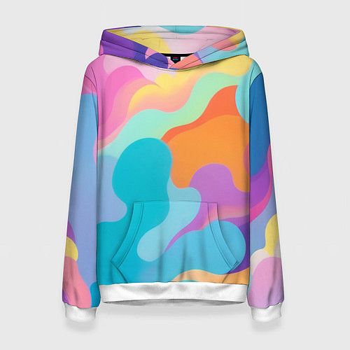 Женская толстовка Разноцветные красивые облака / 3D-Белый – фото 1