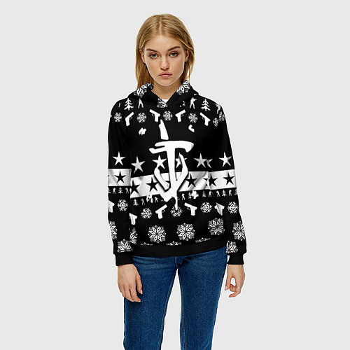 Женская толстовка Doom x csgo winter / 3D-Черный – фото 3