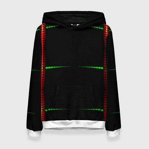 Женская толстовка Color black green orange stripes / 3D-Белый – фото 1