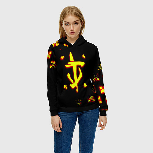 Женская толстовка Doom x minecraft / 3D-Черный – фото 3