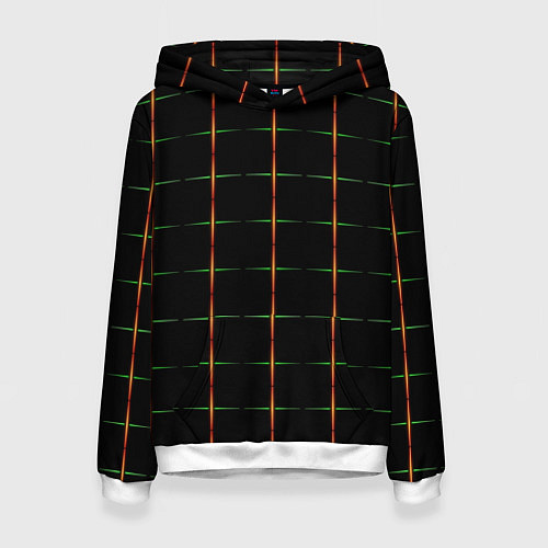 Женская толстовка Color black orange green crosses / 3D-Белый – фото 1