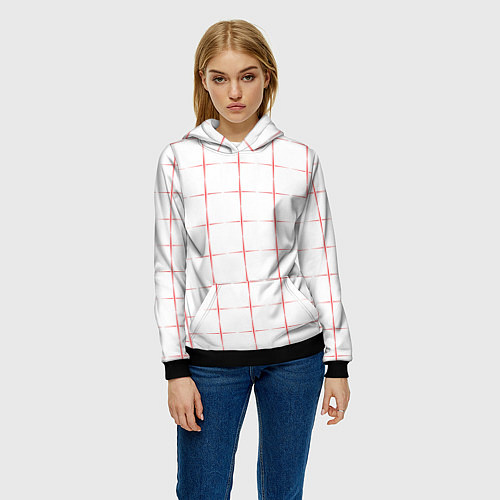 Женская толстовка Color white red crosses / 3D-Черный – фото 3