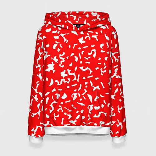 Женская толстовка Красный яркий камуфляж / 3D-Белый – фото 1