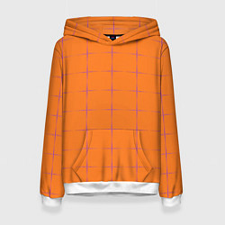 Толстовка-худи женская Color orange stripe, цвет: 3D-белый
