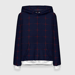Толстовка-худи женская Color dark blue red crosses, цвет: 3D-белый