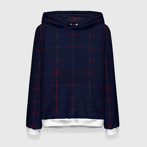 Женская толстовка Color dark blue red crosses / 3D-Белый – фото 1