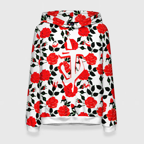 Женская толстовка Doom розы / 3D-Белый – фото 1