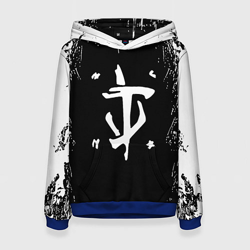 Женская толстовка Doom краска белая текстура / 3D-Синий – фото 1