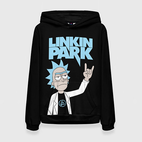 Женская толстовка Linkin Park и Рик Санчес из Рик и Морти / 3D-Черный – фото 1