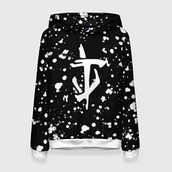 Толстовка-худи женская Doom белые краски текстура, цвет: 3D-белый