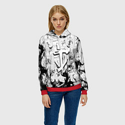 Толстовка-худи женская Doom x portal fire, цвет: 3D-красный — фото 2