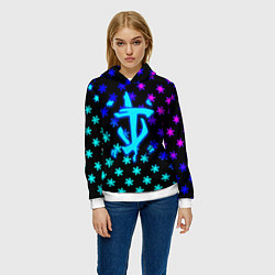 Толстовка-худи женская Doom winter neon, цвет: 3D-белый — фото 2