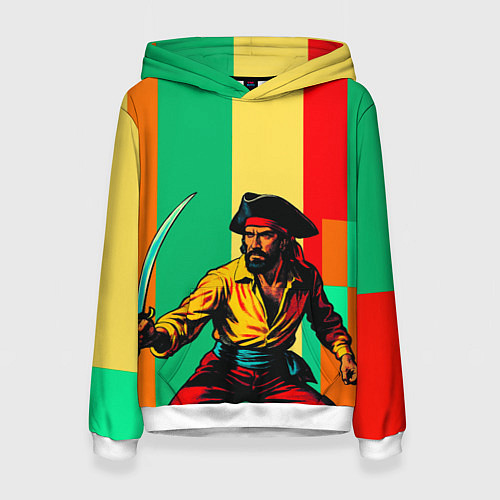 Женская толстовка Пират поп-арт / 3D-Белый – фото 1