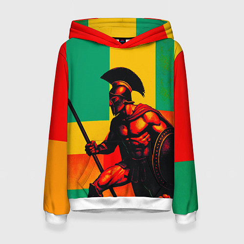 Женская толстовка Спартанский воин поп-арт / 3D-Белый – фото 1