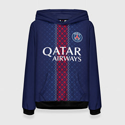 Толстовка-худи женская ПСЖ домашняя форма 25 26, цвет: 3D-черный