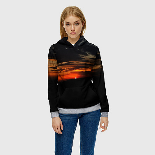 Женская толстовка Закат на плато / 3D-Меланж – фото 3