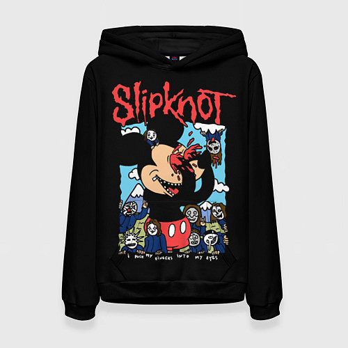 Женская толстовка Слипкнот и Микки Маус - I push my fingers into my / 3D-Черный – фото 1
