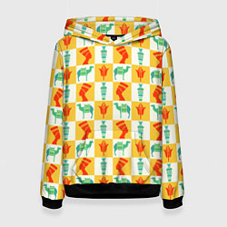 Толстовка-худи женская Мотивы Египта, цвет: 3D-черный