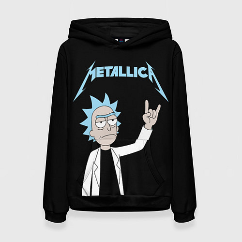 Женская толстовка Metallica и Рик рокер из Рик и Морти / 3D-Черный – фото 1