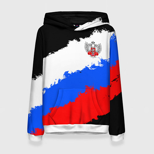 Женская толстовка Федерация бокса России - триколор / 3D-Белый – фото 1