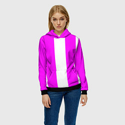 Толстовка-худи женская Color white and pink, цвет: 3D-черный — фото 2
