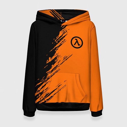 Женская толстовка Half Life - black and orange / 3D-Черный – фото 1