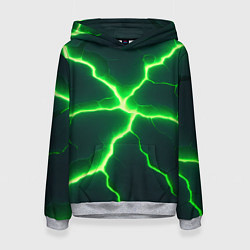 Толстовка-худи женская Зеленый неон из плит, цвет: 3D-меланж